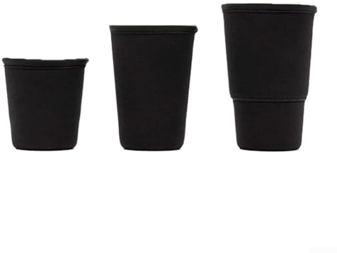 Supporto per tazza in neoprene, protezione termica, impugnatura comoda, adatto per varie tazze (S nero)