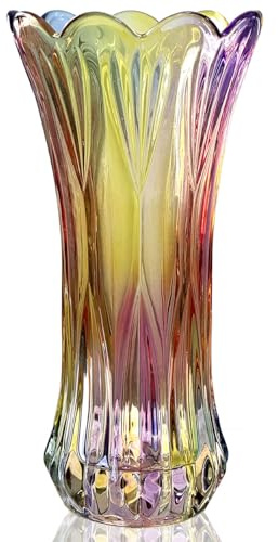 Blumenvase, Vase 30cm - Groß Hohe Bunt Glas Vasen für Deko | Geschenke für Frauen, Modern Gross Glasvase, Geburtstagsgeschenk Mama