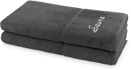 Frottana Sauna Set Pearl 2-TLG Handtücher - 2X 80x200 cm, 100% Baumwolle, Graphite