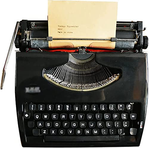 LBLFEBD Traditional Old Fashioned Mechanical English Typewriter,1980 Classic Nostalgia Portable Retro Manual Typewriter, Normal Use Vintage Typewriter with Twin Spool Black Red Ribbon