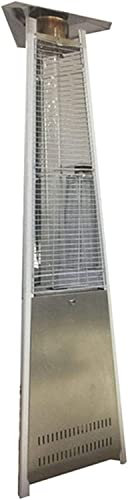 Radiateurs De Terrasse Chauffage De Terrasse À Gaz Commercial 13 KW, Chauffage D'extérieur Pyramidal, Chauffage De Terrasse En Tube De Verre De Quartz, Autoportant, Acier Inoxydable, 234 X 60 X 60 Cm(