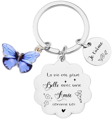 FGHJK Cadeau Meilleure Amie Porte Clef Meilleure Amie Cadeau Amie Anniversaire Cadeau Noël Amie Porte-clés Amitié Cadeau Amitié Cadeau de fin d'études universitaires