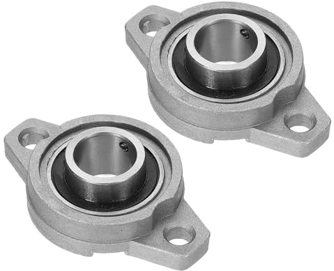 PATIKIL Pillow Block Bearing 11/16 / 17mm Bore, 2 Pcs Zinc Alloy Steel Mounted Flange Pillow Block Self Alignment Insert Bearings Bore Ball Housing for Machinery Power
