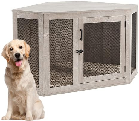Hundekäfig Möbel Dekorative Haustierhaus - Eck-Beistelltisch Beistelltisch mit abschließbarer Tür - Indoor Hundekäfig Tisch TV Ständer - Möbelstil