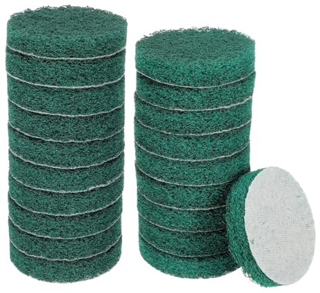 QUARKZMAN 20pz Tamponi Abrasivi per Scovoli 180 Grani 3 Spazzola Trapano Adesivo e Gancio Disco Condizionamento Superficiale Disco Abrasivo per Pulizia Casa Cucina, Verde