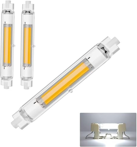 GFDYTG R7S LED 118mm Dimmbar,30W LED Lampen COB 118mm Ersatz für 300W 118mm Halogenstab,Kaltweiß 6000K Glühbirne,3000LM Kein Flackern,LED Stab 360° Strahlbeleuchtung,AC 220-240V,2er Pack
