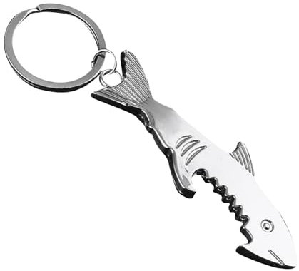 Seyrnicay Corkscrew Shark Beer Bottle Opener Keychain | Portable Creative Beer Opener Tool,Sturdy Men's Keyrings & Keychains for Everyday Carry & Quick Access