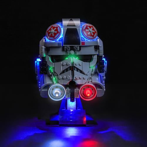 LocoLee Licht Set Kompatibel mit Lego 75429 at-at Pilot Helm Optisches Version, Nur Lichter Set, Licht Beleuchtung Set Compatible with Lego at-at Driver Helmet 75429(Nicht enthalten Modellset)