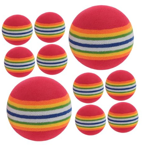Abaodam 10stücke Regenbogenball Katzenspielzeug Interaktiv Für Drinnen Eva-Material Widerstandsfähig Zum Jagen Und Trainieren Für Kätzchen Und Kleine Hunde Leckerli-Ball Spielzeug Haustier