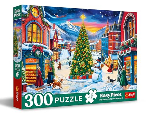 Trefl - Puzzle EasyPiece: Christmas Village - 300 Pieces - Large Pieces, Easy Jigsaw Puzzle for Adults and Children from 10 Years Old