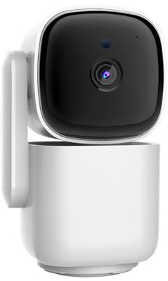 Winnes Cámara de vigilancia WiFi Interior 360°, fvisión Nocturna, notificaciones en Tiempo Real, intercomunicador bidireccional, Control Remoto, detección de Movimiento y Alarma en Caso de anomalías.