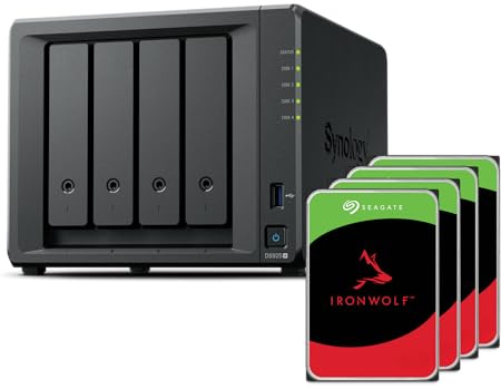 Synology DS925+(2X 2.5GbE Ports, Ryzen V1500B, 4GB RAM) 4-Bay 48TB Bundle with 4X 12TB Seagate Ironwolf HDDs