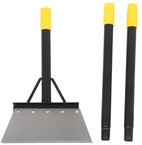 SEWOART Pala da Giardino Multifunzione con Manico Regolabile Scopa Piana per Rimozione Neve e Ghiaccio Raschietto per Pavimenti Strumento Potente per Pulizia Prato e Bordature Estirpatore