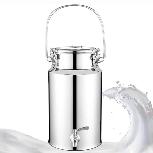 Bidon Inox 20 Litres Avec Robinet,Bidon Alimentaire Bidon Hermétique-seau De Cuisine Avec Couvercle-seau De Rangement Pour Le Riz, La Farine, Les Céréales,Capacity-10L