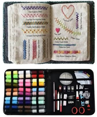 Stick Set Erwachsene Anfänger, Pack Of 112 Embroidery Stitches Book, Stickbuch Neuerscheinungen, Mit Illustrierten Anleitungen Und Nähzeug Set, Sticken Buch Für Enthusiasten Weben Nähen Basteln
