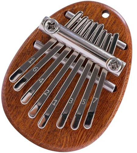 Cabilock Mini Kalimba de Madera 8 Teclas con Cuerda para Colgar, Piano de Pulgar Portátil E Instrumento Musical para Principiantes, Compacto y Ligero para Uso en Cualquier Lugar