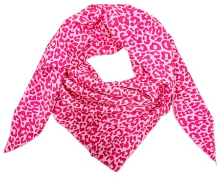 Leopard Dreieck Schal aus 100% Baumwolle Frühling Unisex Uni Fashion Stola Tuch Übergangszeit Italy Sommer Strickschal Strick Tuch Leo