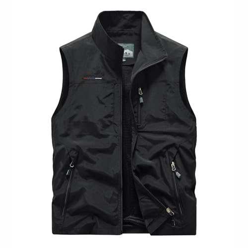 2026 été Gilet d'extérieur léger pour Homme, Veste de Travail décontractée sans Manches, Coupe Ample, Respirante et Confortable