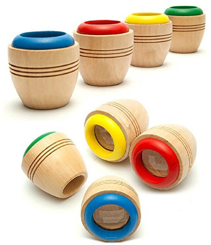 OFKPO 4 Stück Kinder Kaleidoskop aus Holz,Mini Kaleidoskop Spielzeug Puzzle Spielzeug