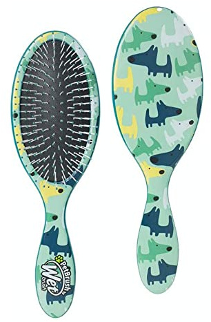 Wet Brush - Cepillo de pelo para mascotas de raza de perro grande, diseño de camuflaje de perro, multi, peine para desenredar y desenredar la piel de perros de pelo largo o corto, sin enredos para