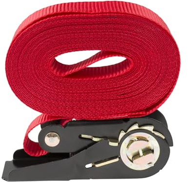 STIER Spanngurt Set, 4 Stück, 5 m Länge, Ratschengurte, Zurrgurte, 800 kg Tragkraft, Farbe rot, Befestigungsgurte für Ladungssicherung, Befestigungsriemen, Spanngurt mit Ratsche
