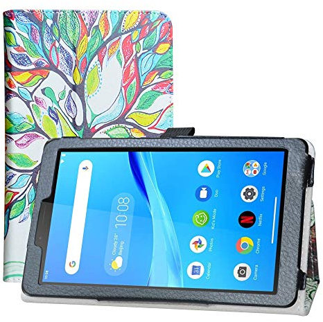 LFDZ Compatible with Lenovo Tab M7 hülle,Schutzhülle mit Hochwertiges PU Leder Tasche Case für 7 Lenovo M7 TB-7305F /Tab M7 (2nd Gen) /Tab M7 (3rd Gen) TB-7306F Tablet,Love Tree