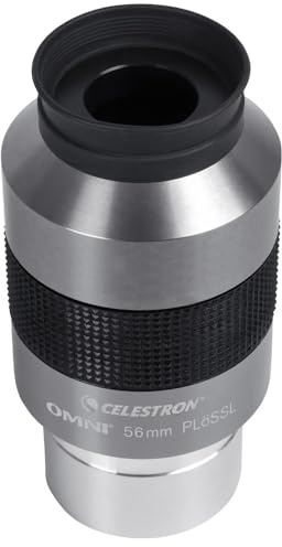 Celestron 93328 Omni 2 okularlins med 56 mm ultralång fokallängd och enastående ljusgenomsläpp – för studie av avlägsna stjärnhopar, nebulosor och galaxer, silver/svart