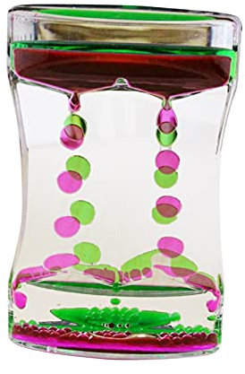 LA TALUS Minuteur à mouvement liquide pour jeu sensoriel, jouet anti-stress, décoration de bureau pour enfants et adultes Rose/vert