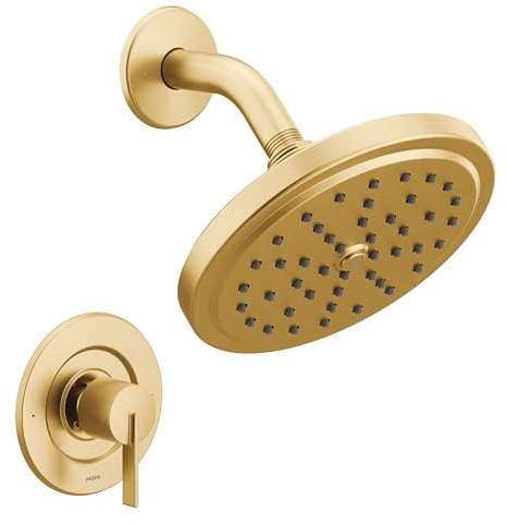 Moen Cia Eco-Performance Rain Shower Faucet Trim Kit with Wide Showerhead and Handle, Posi-Temp Valve Required, T2262EPBG