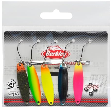 Berkley Area Game Spoons 5 Pack – Piccolo Wobbler Spoon per trota e pesce persico, senza piombo, fusione 19 ganci
