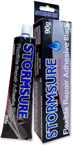 Stormsure Adesivo Flessibile per Riparazione (90g) Nero - Colla Impermeabile Resistente e Sigillante