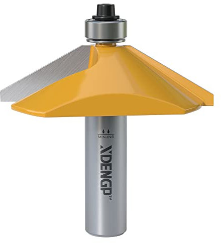 XDENGP 60-Grad-Fasenfräser mit 9/16 Zoll Schnittlänge, 1,27 cm Schaft, Hartmetallkante, formender Schrägfräser mit Lager, Fasen-Bit, Gehrungswinkelfräser, Werkzeug