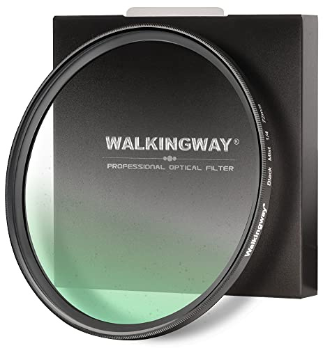 Walking Way 67mm Schwarzer Diffusionsfilter 1/4 | Leichter Schwarz-Nebel Filtereffekt - Verträumter Glow für Video/Porträt, Ultra-Slim, HD-Glas