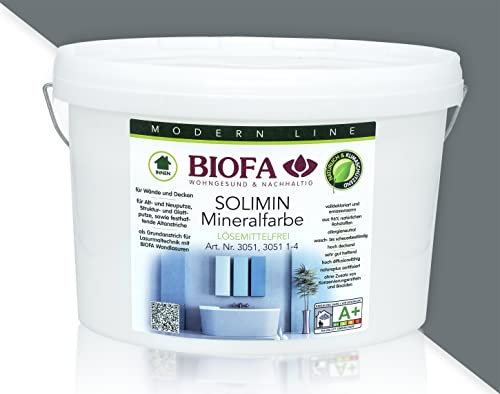 BIOFA SOLIMIN Mineralfarbe Wandfarbe 3051 Silikatfarbe Innenraumfarbe Feuchtraumfarbe PG4 5201 4,00L