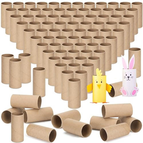Henoyso 200 Packs Cardboard Tubes for Crafts Toilet Paper Rolls 1.57 x 3.35 Inch Thick Sturdy Paper Rolls for Kids DIY Art Project Classroom Crafts End of School Years Gift Holiday Decor (Brown)