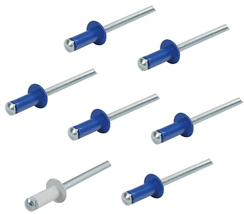 Tûche Kit 8 Rivetti Fissaggio Targa, 7 Blu e 1 Bianco per auto moto scooter tir camion