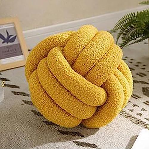 Knot Pillow Knot Cushion Home Cuddle Pillow Throw Pillows Aesthetic Pillows, Soft Home Decor Knotted Ball Pillows, Cute Decor of Bed, Floor, Sofa (Yellow)