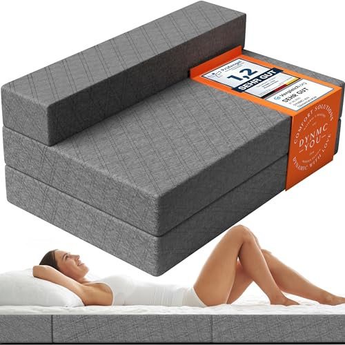Schlafsofa 140 cm breit – Faltbare Schlafcouch und Gästematratze für 2, klappbares Sofa Bett – Extra dick 20cm und bequem H3 – Ideal für Gäste & Alltag – Test SEHR GUT Oeko-TEX Standard Klappmatratze