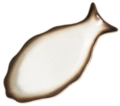 MAGICLULU Ceramic Steamed Fish Dish Creative Fish Holder Restaurant Plate for Dining Table Decorative Plates