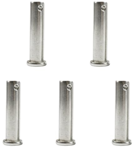 Aoktorkit Gabelkopfstifte, 10 mm x 25 mm, Edelstahl, Flachkopfstift, T-Form, runder Stift für Anhängerkupplungsstifte, 5 Stück