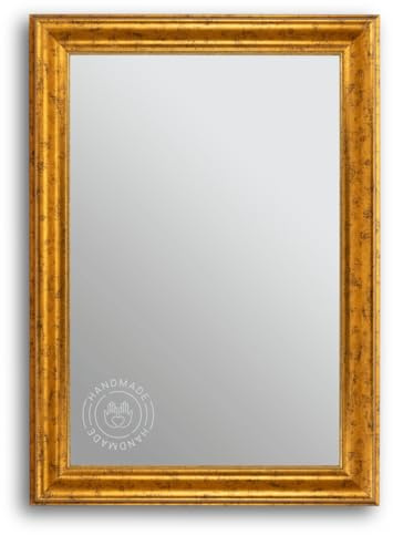 CLAMARO Köln Antik Barock Wandspiegel mit Holzrahmen, Gold, 40 x 65 cm | Fichtenholz-Rahmen, Echtglas Spiegelscheibe, HDF-Rückwand, Metall-Aufhänger, Hoch- und Querformat, handgefertigt