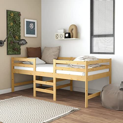Sufrk Massivholzbett 90x200 cm Bettgestell Bed Frame Massivholzbett Bettrahmen Holzbett Bettgestell Massivholzbetten Kiefer