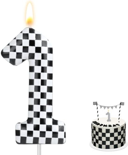 Bougies d'Anniversaire Forme Chiffres de Course, Décorations Gâteaux d'Anniversaire Décorations Cupcakes en Forme Chiffres pour Décoration fête de Course Fournitures fête à Thème (1)