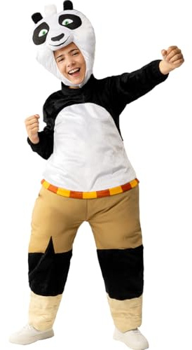 Funidelia | Disfraz de Kung Fu Panda para niño y niña Dibujos Animados, Películas & Series - Disfraz para niños y divertidos accesorios para Fiestas, Carnaval y Halloween - Talla 3-4 años - Blanco