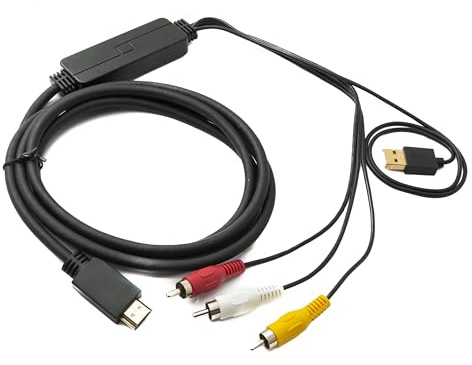 System-S Cable RCA RCA de 2 m de 3 pines macho a HDMI estándar macho 3 AV componente adaptador