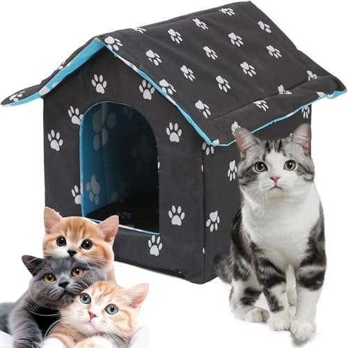 Esshogo Cuccia Gatto Esterno, Casetta per Cani, Cuccia Gatto Chiusa, Impermeabile, Resistente All'inverno, per Animali Domestici
