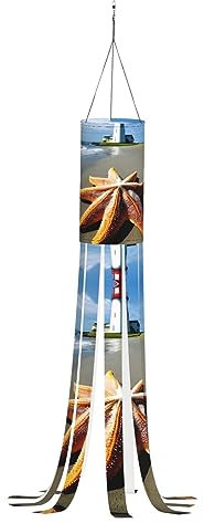 Seestern Leuchtturm Strand Halloween Windsack Weihnachten Windsack Flagge Dekoration für Gärten, Straßen, Spielplätze