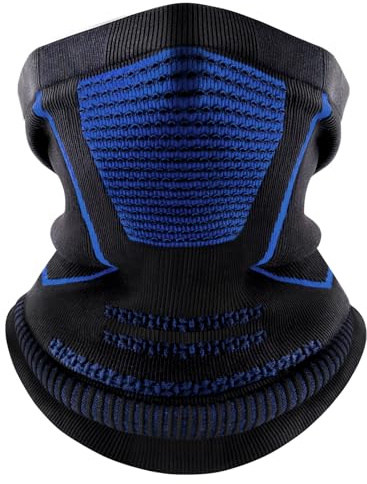 ENONEO Schlauchschal Mundschutz Herren Damen Motorrad Sturmhaube Fahrrad Schal Manner Nackenwärmer Sport Laufmaske Joggen Winter Warmer Bandana Winddicht Ski Maske Laufen Halstuch Radsport (Blau)