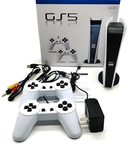 Console retrò con Game Station, costruita in 200 giochi retrò, console di gioco con controller USB Dual Wired USB, console retrò per TV, console di gioco per bambini e adulti, bianco