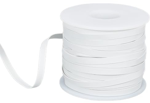 Olycraft Banda Elástica de Goma Blanca PVC Sintético - 45.7m x 5mm para Nadar y Coser